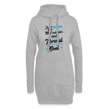 Je suis papa un chef cuisinier humour cadeau - Sweat-shirt à capuche long Femme - gris chiné - Devant