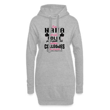 Collègue Nana, Cadeau meilleurs collègues du monde - Sweat-shirt à capuche long Femme - gris chiné - Devant