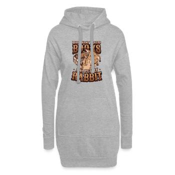 Lire des livres et caresser mon lapin. - Sweat-shirt à capuche long Femme - gris chiné - Devant