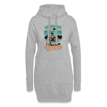 La vie a ses hauts et ses bas. - Sweat-shirt à capuche long Femme - gris chiné - Devant