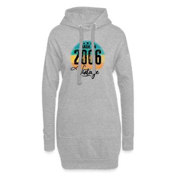 Vintage Made in 2006 Geburtsjahr 2006 Geburtstag - Hoodie-Kleid - Grau meliert - Vorne