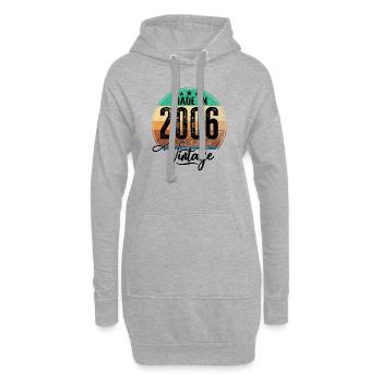 Vintage Made in 2006 Geburtsjahr 2006 Geburtstag - Hoodie-Kleid - Grau meliert - Vorne