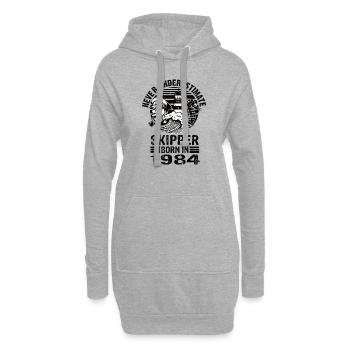 Never Underestimate Skipper born in 1984 - Hoodie-Kleid - Grau meliert - Vorne