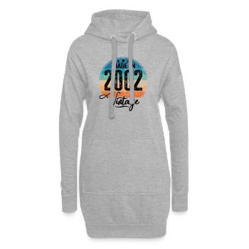 Vintage Made in 2002 Geburtsjahr 2002 Geburtstag - Hoodie-Kleid - Grau meliert - Vorne