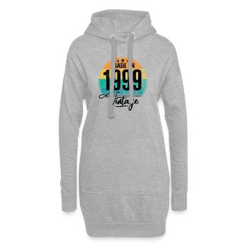 Vintage Made in 1999 Geburtsjahr 1999 Geburtstag - Hoodie-Kleid - Grau meliert - Vorne