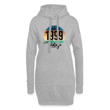 Vintage Made in 1999 Geburtsjahr 1999 Geburtstag - Hoodie-Kleid - Grau meliert - Vorne