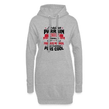 J'ai un parrain tatoué comme un parrain normal - Sweat-shirt à capuche long Femme - gris chiné - Devant