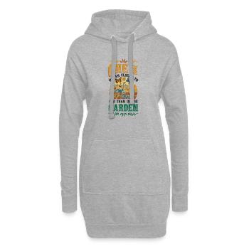Vous n’êtes jamais plus proche de Dieu que dans le jardin. - Sweat-shirt à capuche long Femme - gris chiné - Devant
