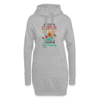 On n’est jamais plus proche de Dieu que dans le jardin. - Sweat-shirt à capuche long Femme - gris chiné - Devant
