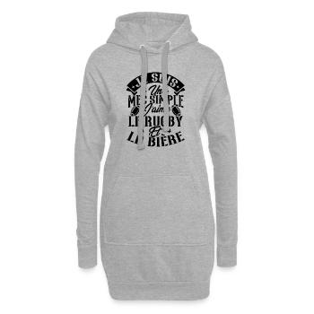 Je suis un Mec simple j'aime rugby et la bière - Sweat-shirt à capuche long Femme - gris chiné - Devant
