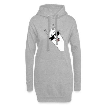 Lama Alpaka, Alpaca Geschenke, lustige Sprüche - Hoodie-Kleid - Grau meliert - Vorne