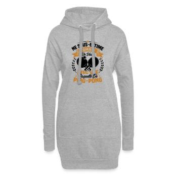 Un vieux avec une raquette de ping pong - Sweat-shirt à capuche long Femme - gris chiné - Devant