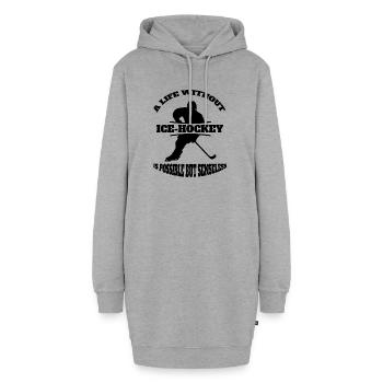 Eishockey Geschenk Wintersport Eishockeyteam - Hoodie-Kleid - Grau meliert - Vorne
