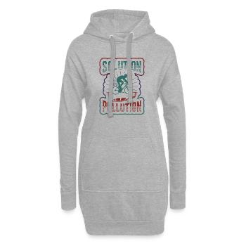 Polution Solution Umweltschutz Radfahren. - Hoodie-Kleid - Grau meliert - Vorne