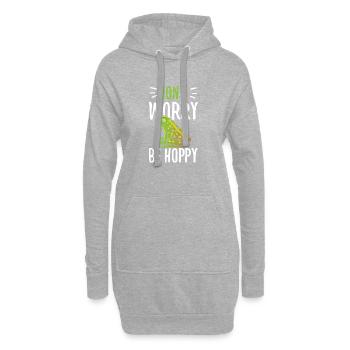 Ne vous inquiétez pas Soyez houppy pour les amateurs de grenouilles - Sweat-shirt à capuche long Femme - gris chiné - Devant