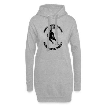 Rugby Rugbytrainer Rugbyteam Geschenk Rugbyspieler - Hoodie-Kleid - Grau meliert - Vorne