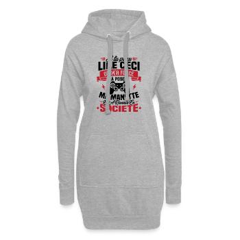 J’ai été obligé de poser ma manette de jeu - Sweat-shirt à capuche long Femme - gris chiné - Devant