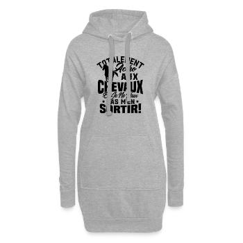 Totalement accro aux chevaux - Sweat-shirt à capuche long Femme - gris chiné - Devant