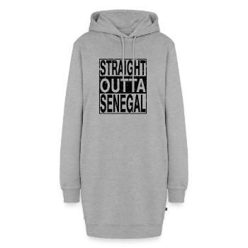 Senegal Straight outta Senegal - Hoodie-Kleid - Grau meliert - Vorne