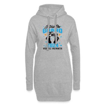 Je Vais Être Grand Frère en 2024 - Sweat-shirt à capuche long Femme - gris chiné - Devant