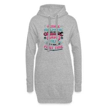 Mécanicien - Sweat-shirt à capuche long Femme - gris chiné - Devant