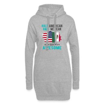 Moitié américain moitié mexicain - Sweat-shirt à capuche long Femme - gris chiné - Devant