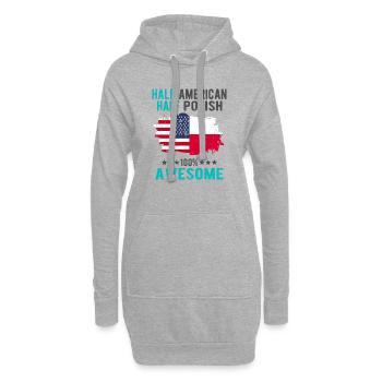Moitié américain moitié singapourien - Sweat-shirt à capuche long Femme - gris chiné - Devant