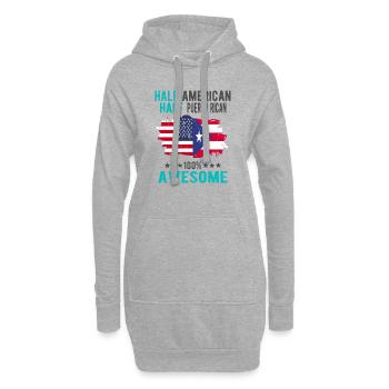 Moitié américain moitié portoricain - Sweat-shirt à capuche long Femme - gris chiné - Devant