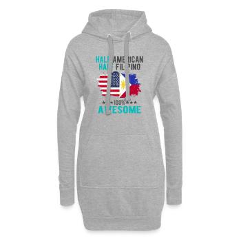 Moitié américain moitié philippin - Sweat-shirt à capuche long Femme - gris chiné - Devant