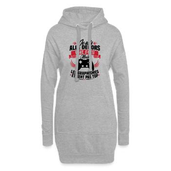 Humour cadeau console graphisme jeux vidéo - Sweat-shirt à capuche long Femme - gris chiné - Devant