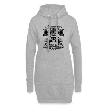 Ich spiele nicht ständig Videospiele - Hoodie-Kleid - Grau meliert - Vorne