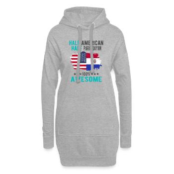 Halb Amerikaner Halb Paraguayer - Hoodie-Kleid - Grau meliert - Vorne