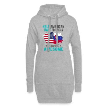 Halb Amerikaner Halb Slowake - Hoodie-Kleid - Grau meliert - Vorne