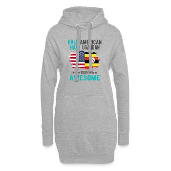 Moitié américain moitié ougandais - Sweat-shirt à capuche long Femme - gris chiné - Devant
