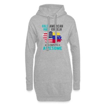 Halb Amerikaner Halb Venezolaner - Hoodie-Kleid - Grau meliert - Vorne
