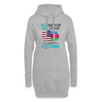 Moitié américain moitié azerbaïdjanais - Sweat-shirt à capuche long Femme - gris chiné - Devant