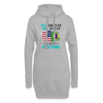 Halb Amerikaner Halb Brasilianer - Hoodie-Kleid - Grau meliert - Vorne