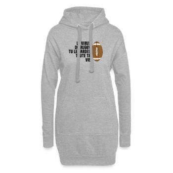 Le virus du Rugby tu le gardes toute ta vie - Sweat-shirt à capuche long Femme - gris chiné - Devant