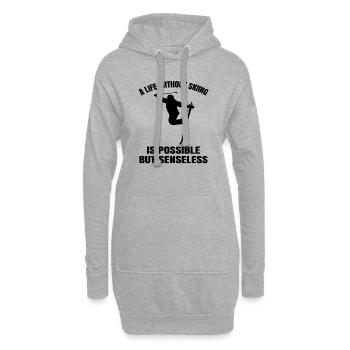 Ski Skieurs Noël Ski Sports d’hiver - Sweat-shirt à capuche long Femme - gris chiné - Devant