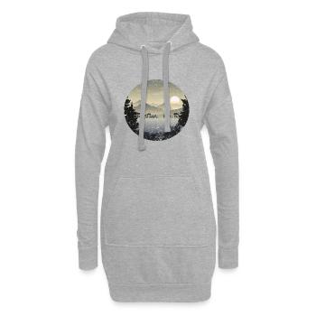 Mountain Wildlife Nature Retro Outdoors Forest - Hoodie Dress - heather grey - Front