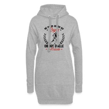 Né pour jouer au rugby oblige d'aller à l'école - Sweat-shirt à capuche long Femme - gris chiné - Devant