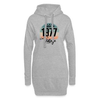 Millésime Fabriqué en 1977 Année de naissance 1977 Anniversaire - Sweat-shirt à capuche long Femme - gris chiné - Devant
