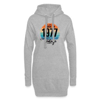 Vintage Fabriqué en 1977 Année de naissance 1977 Anniversaire - Sweat-shirt à capuche long Femme - gris chiné - Devant