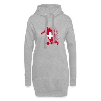 de l’équipe nationale suisse - Sweat-shirt à capuche long Femme - gris chiné - Devant