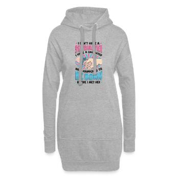 La fille est née par hasard. - Sweat-shirt à capuche long Femme - gris chiné - Devant