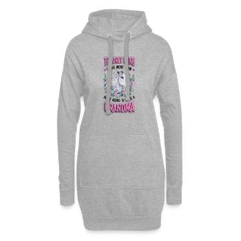 Reiten, Frauen, Pferdeliebhaber, Oma. - Hoodie-Kleid - Grau meliert - Vorne