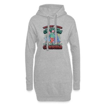 Gartenliebhaber, Frauen, Gartenarbeit, Oma. - Hoodie-Kleid - Grau meliert - Vorne