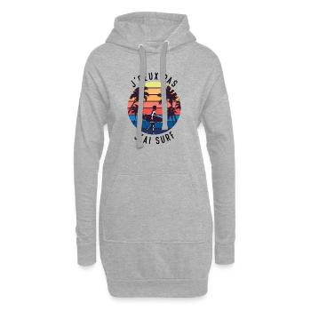 Je peux pas j'ai surf - Sweat-shirt à capuche long Femme - gris chiné - Devant