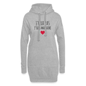 Parrain , Marraine , Filleule , Filleul - Sweat-shirt à capuche long Femme - gris chiné - Devant