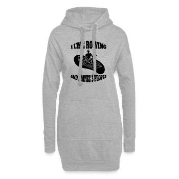 Rameur drôle en disant club d’aviron rameur rameur - Sweat-shirt à capuche long Femme - gris chiné - Devant